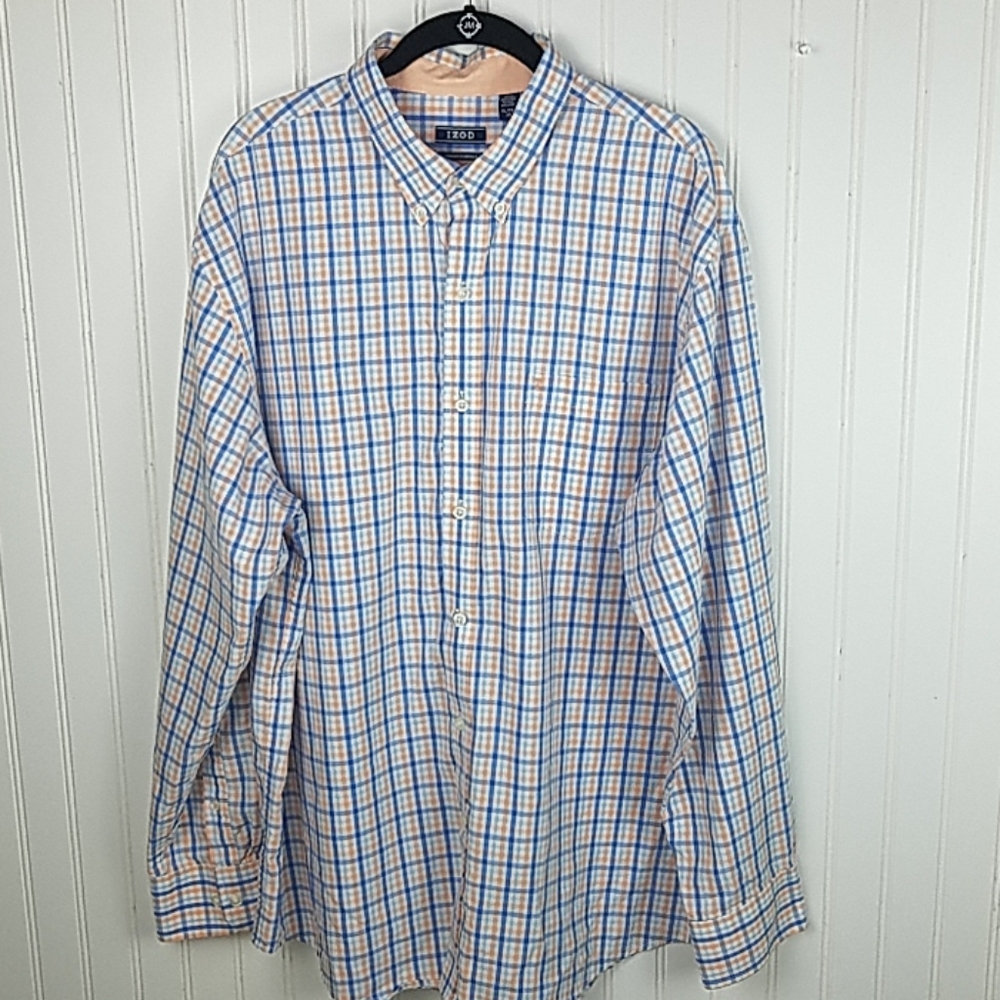 SOLD EBAY Izod Premium Essentials Plaid Button Down XL - Picture 1 of 6